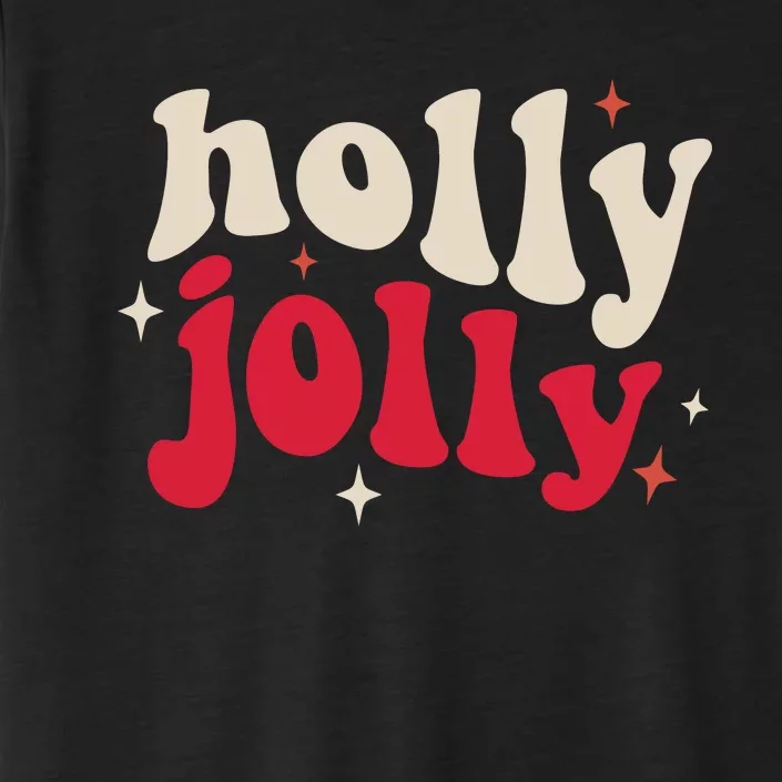 Retro Groovy Have A Holly Xmas Jolly Christmas Gift Funny Xmas ChromaSoft Performance T-Shirt