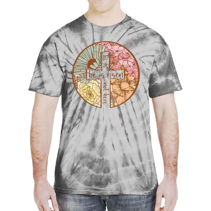 Retro Groovy He Is Risen Jesus Religious Easter Christians Tie-Dye T-Shirt