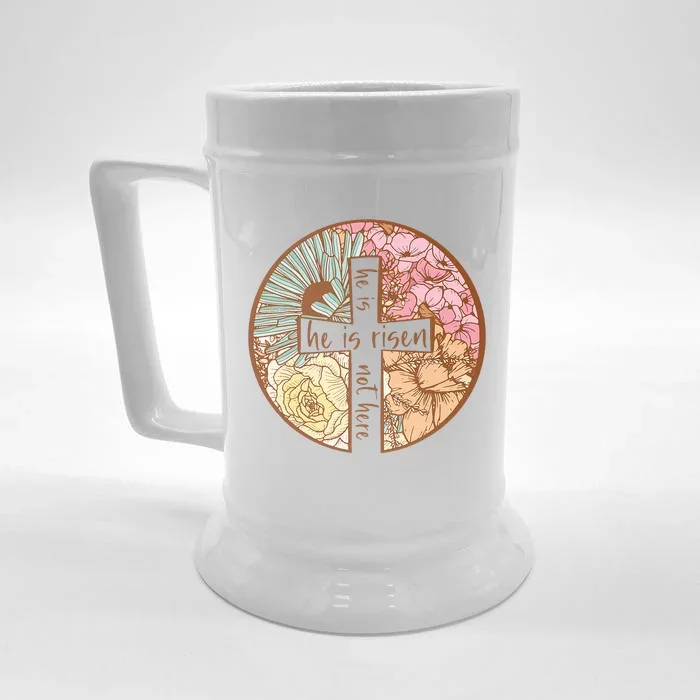 Retro Groovy He Is Risen Jesus Religious Easter Christians Front & Back Beer Stein