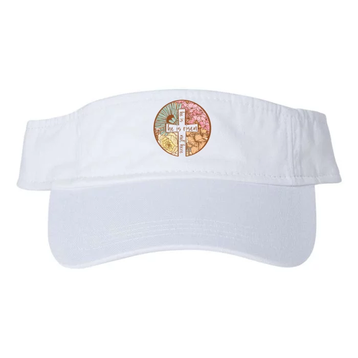 Retro Groovy He Is Risen Jesus Religious Easter Christians Valucap Bio-Washed Visor