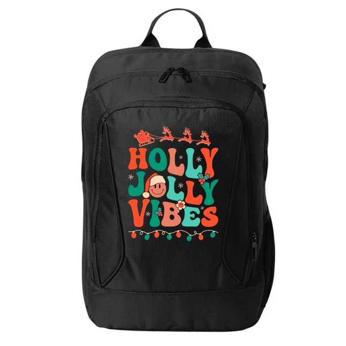 Retro Groovy Holly Xmas Jolly Vibes Christmas For Meaningful Gift City Backpack