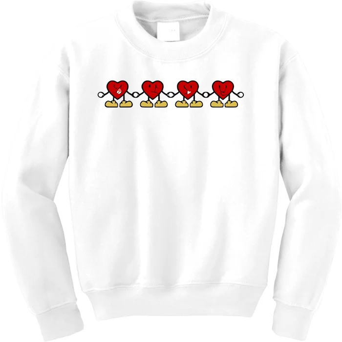 Retro Groovy Heart U R Not Alone Kids Sweatshirt