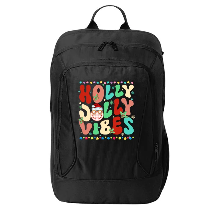 Retro Groovy Holly Xmas Jolly Vibes Christmas For Great Gift City Backpack