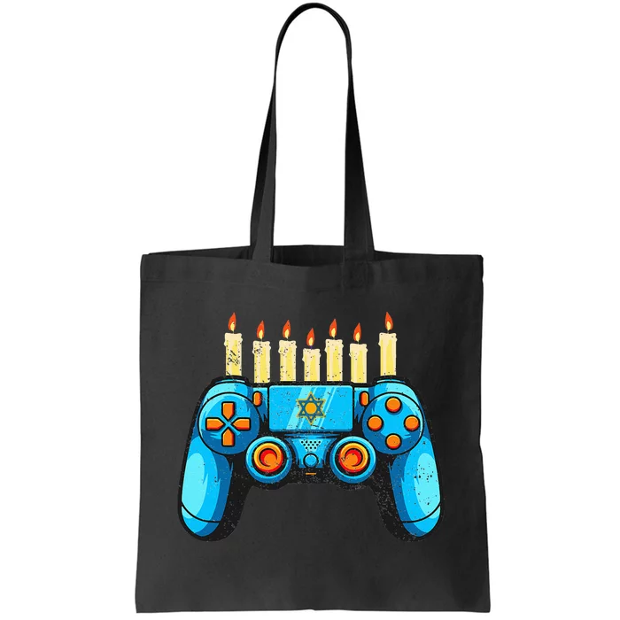 Retro Gamepad Happy Hanukkah Funny Pajama Family Matching Tote Bag