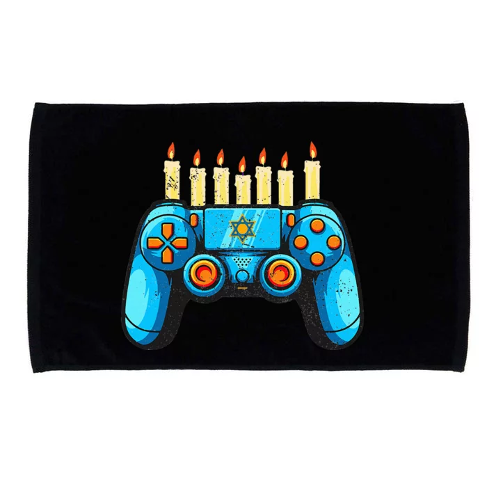 Retro Gamepad Happy Hanukkah Funny Pajama Family Matching Microfiber Hand Towel