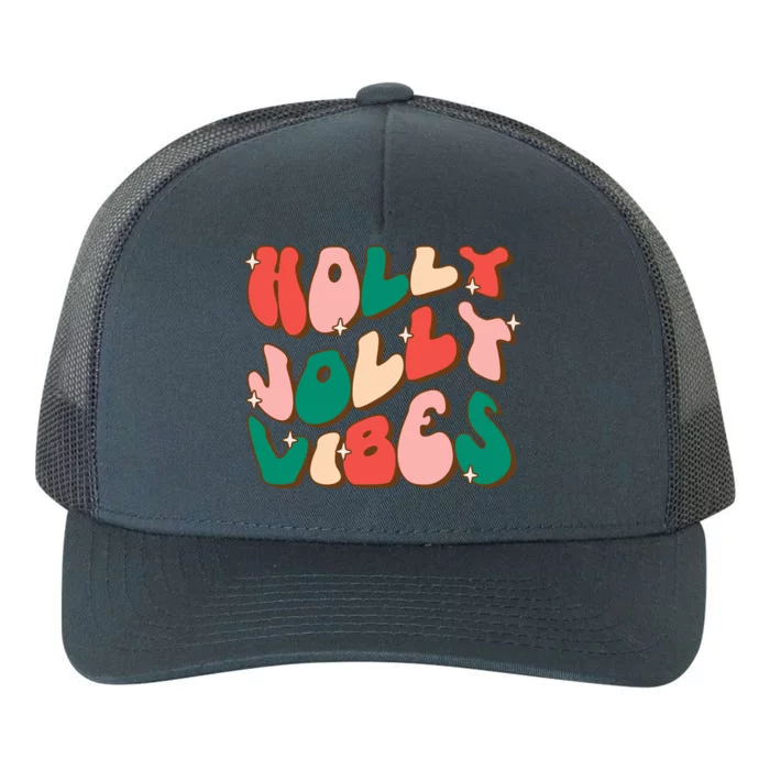 Retro Groovy Holly Xmas Jolly Vibes Christmas For Cool Gift Yupoong Adult 5-Panel Trucker Hat