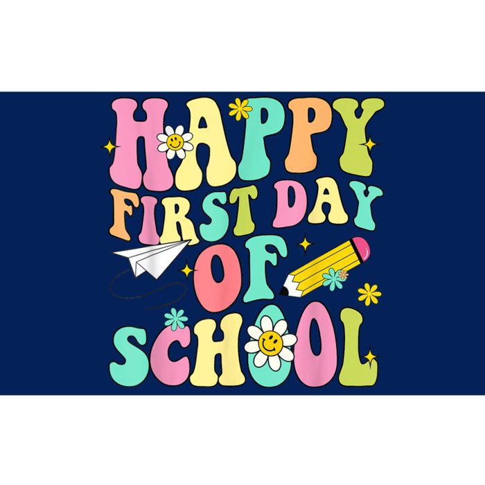 Retro Groovy Happy First Day Of School Teachers Students Kids Bumper Sticker