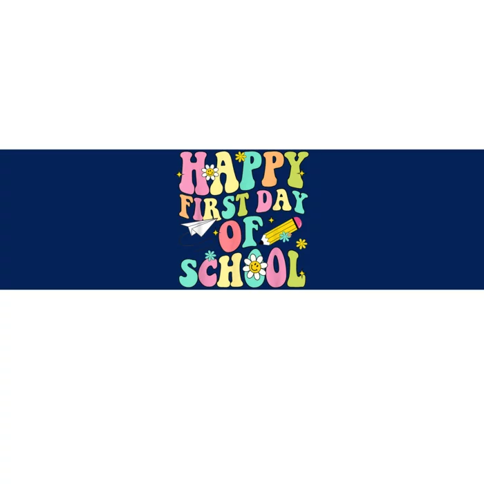 Retro Groovy Happy First Day Of School Teachers Students Kids Bumper Sticker