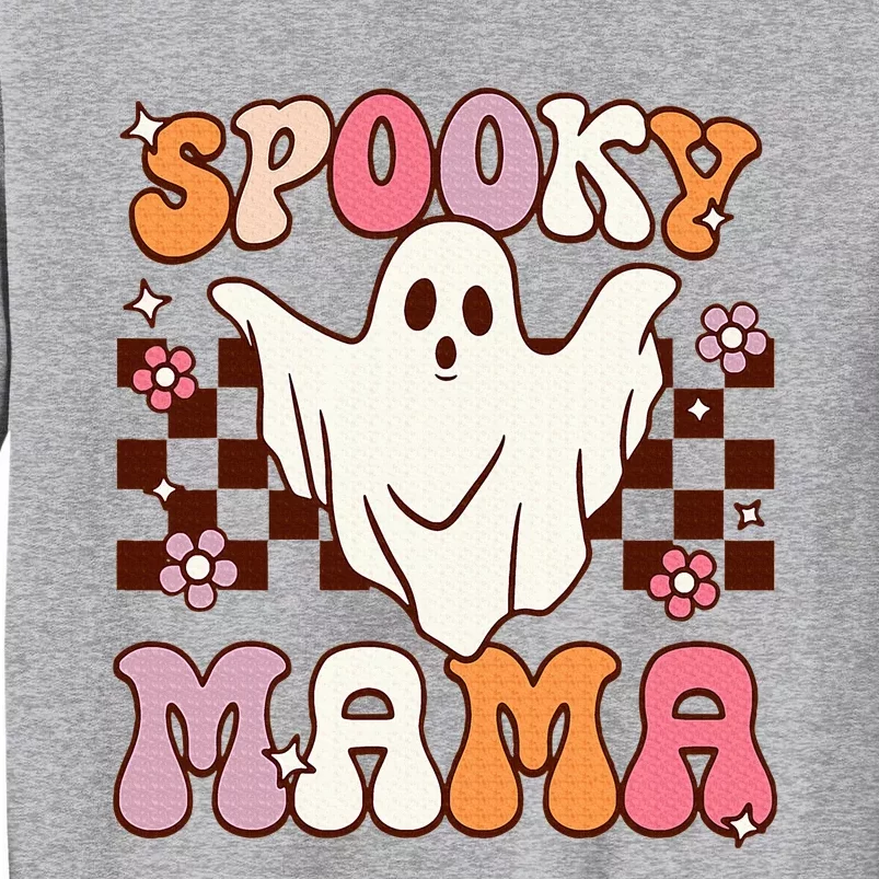 Retro Groovy Halloween Ghost Spooky Mama Costume Tall Sweatshirt