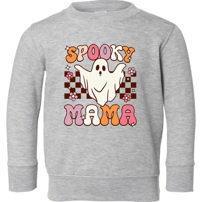 Retro Groovy Halloween Ghost Spooky Mama Costume Toddler Sweatshirt