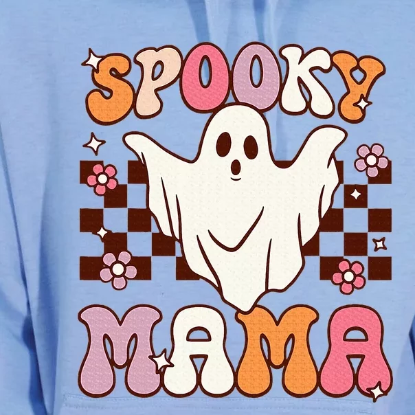 Retro Groovy Halloween Ghost Spooky Mama Costume Unisex Surf Hoodie