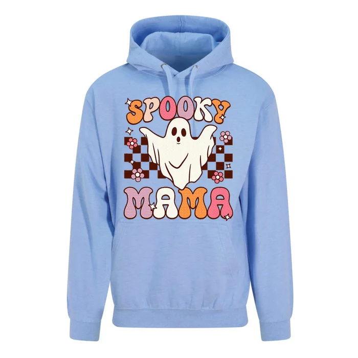 Retro Groovy Halloween Ghost Spooky Mama Costume Unisex Surf Hoodie