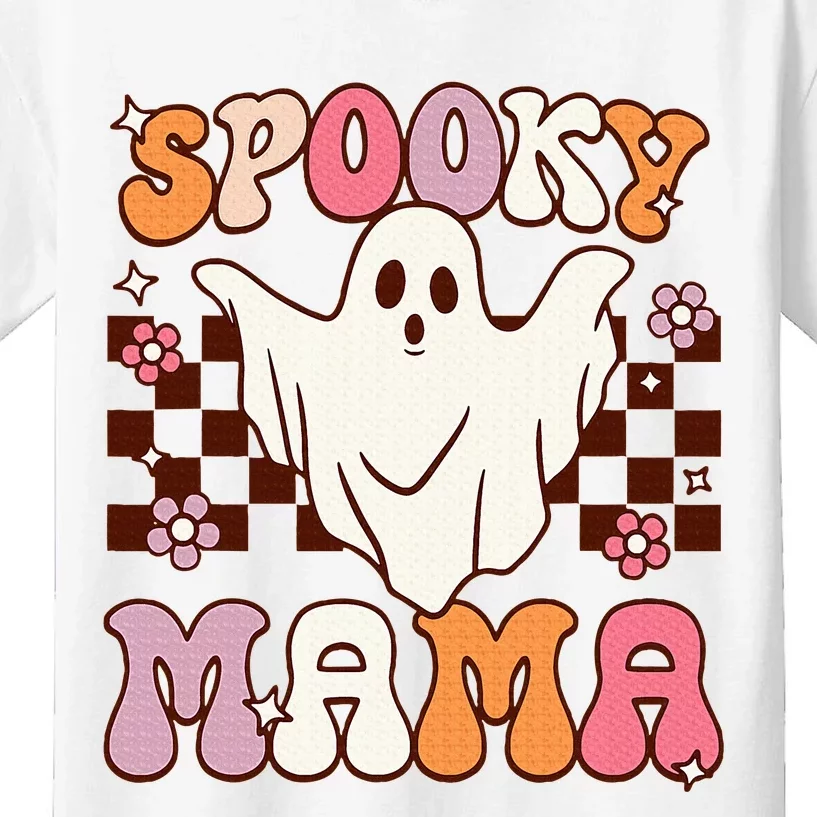 Retro Groovy Halloween Ghost Spooky Mama Costume Kids T-Shirt