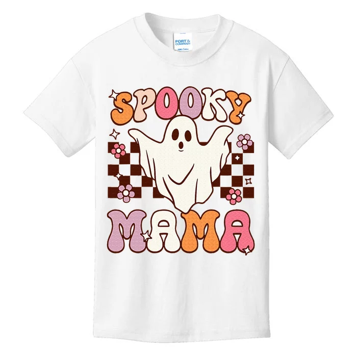 Retro Groovy Halloween Ghost Spooky Mama Costume Kids T-Shirt