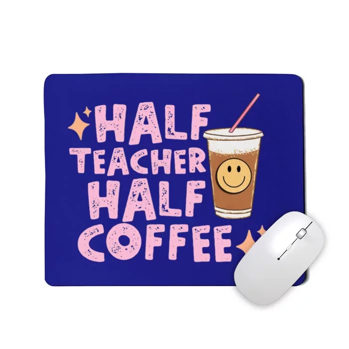 Retro Groovy Half Teacher Half Coffee Happy Teachers Day Gift Mousepad