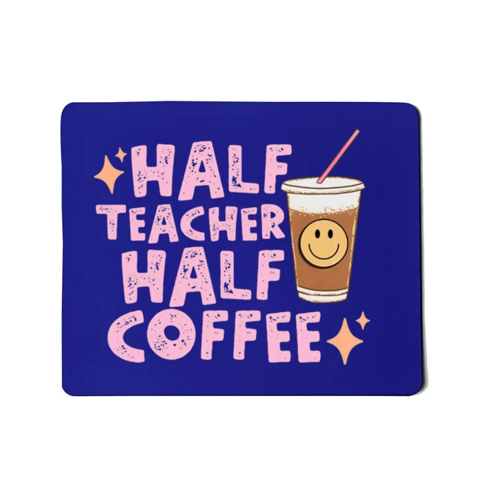 Retro Groovy Half Teacher Half Coffee Happy Teachers Day Gift Mousepad