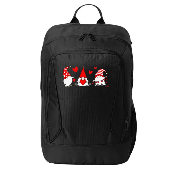 Red Gnomes Hearts Happy Valentines Day Funny Gnome Lover City Backpack