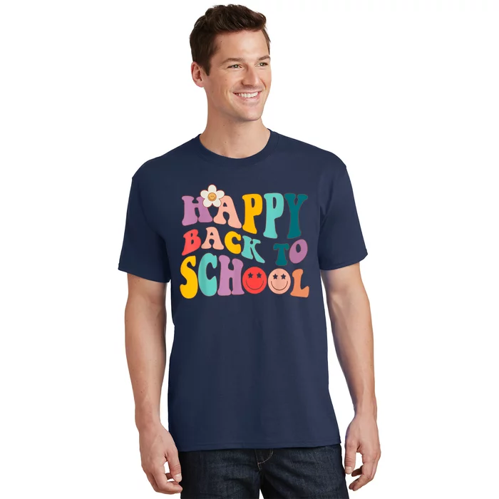 Retro Groovy Happy First Day Of School Back To School Gifts T-Shirt