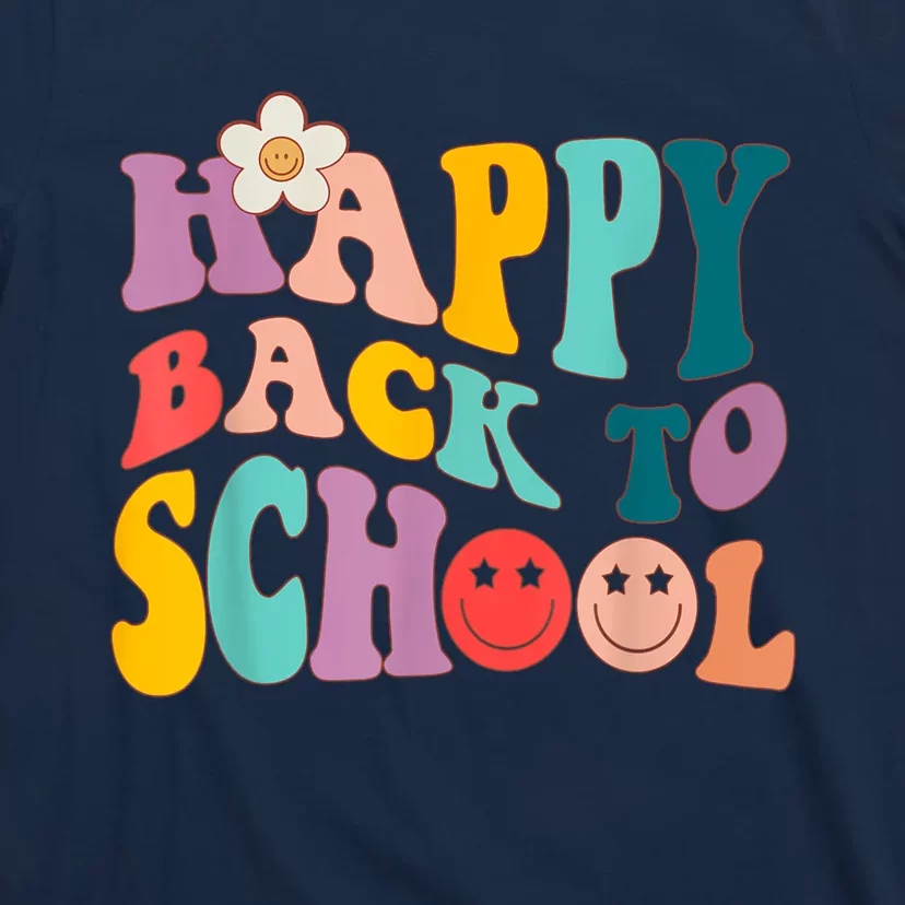 Retro Groovy Happy First Day Of School Back To School Gifts T-Shirt