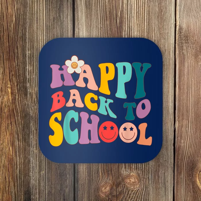 Retro Groovy Happy First Day Of School Back To School Gifts Coaster