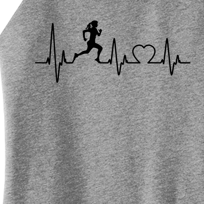 Running Girl Heartbeat 5k Marathon Female Athlete Runner Women’s Perfect Tri Rocker Tank