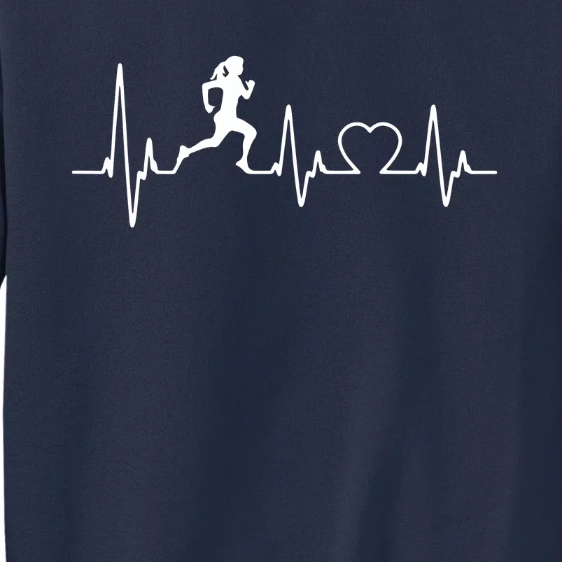 Running Girl Heartbeat 5k Marathon Female Athlete Runner Sweatshirt