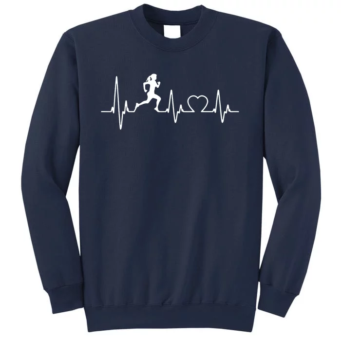 Running Girl Heartbeat 5k Marathon Female Athlete Runner Sweatshirt