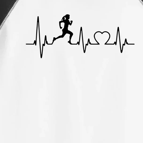 Running Girl Heartbeat 5k Marathon Female Athlete Runner Toddler Fine Jersey T-Shirt