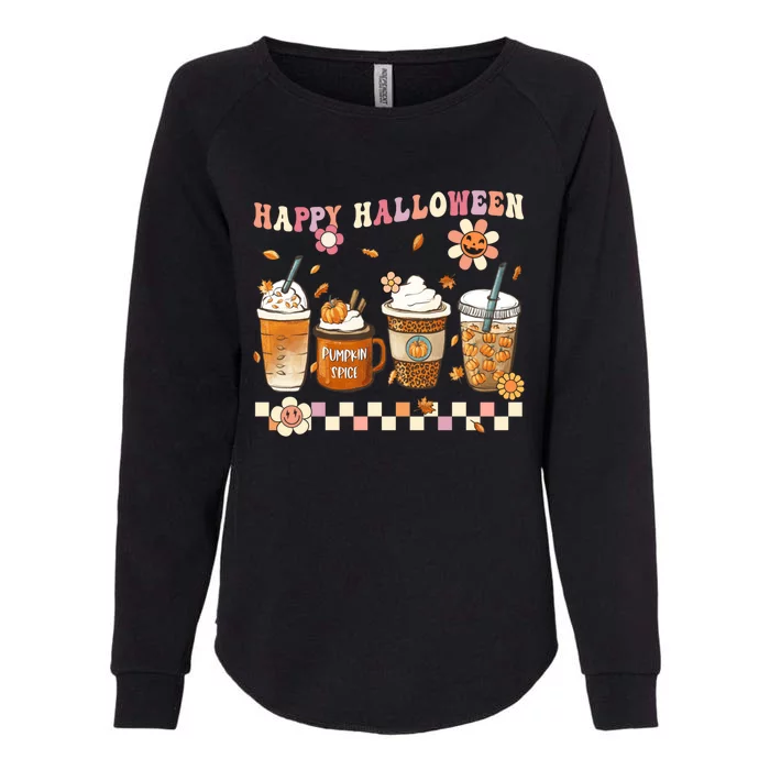 Retro Groovy Horror Fall Movie Coffee Hippie Halloween Witch Meaningful Gift Womens California Wash Sweatshirt