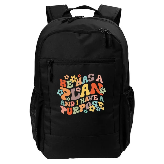 Retro Groovy He Has A Plan And I Have A Purpose Christian Daily Commute Backpack