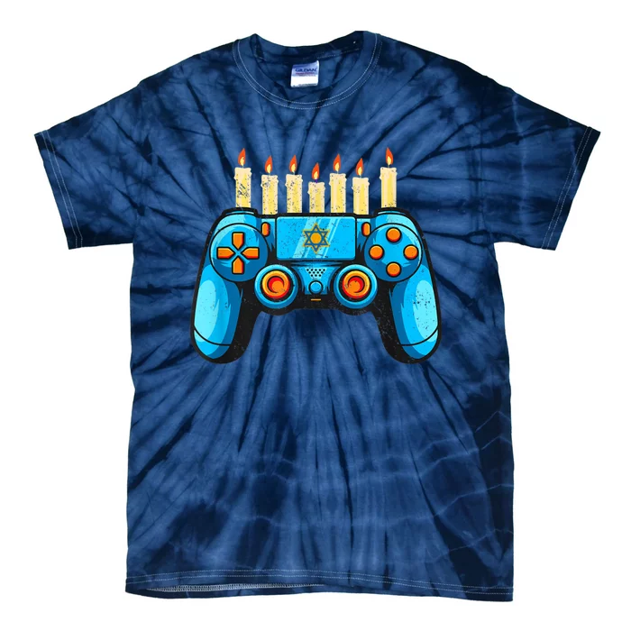 Retro Gamepad Happy Hanukkah Funny Pajama Family Matching Tie-Dye T-Shirt