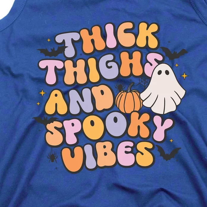 Retro Groovy Halloween Thick Thighs And Spooky Vibes Meaningful Gift Tank Top