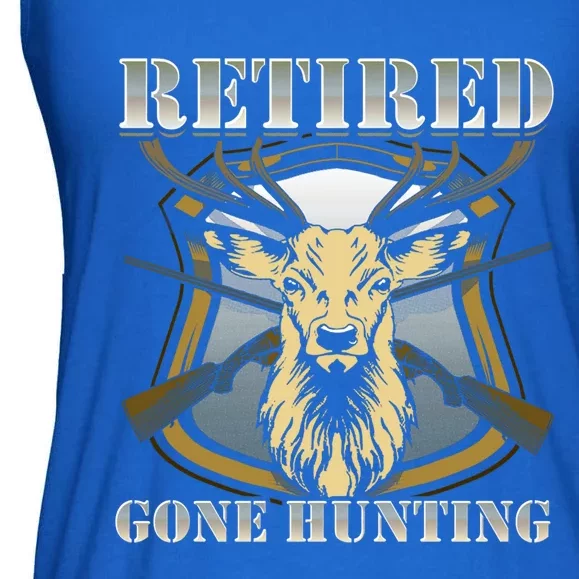 Retired Gone Hunting Dad Grandpa Gift Ladies Essential Flowy Tank