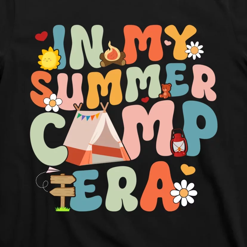 Retro Groovy In My Summer Camp Era Summer Camp Camping Funny Christmas In July T-Shirt