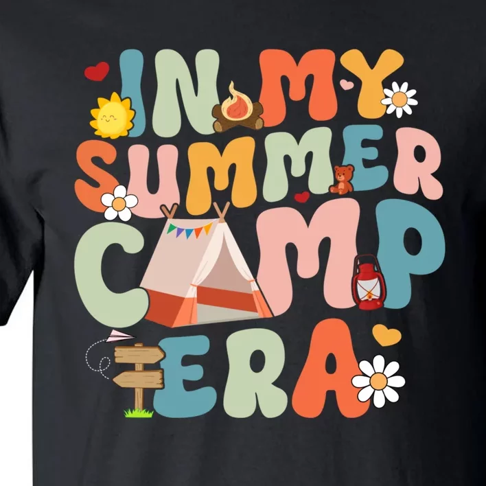 Retro Groovy In My Summer Camp Era Summer Camp Camping Funny Christmas In July Tall T-Shirt