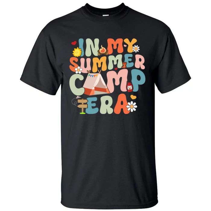 Retro Groovy In My Summer Camp Era Summer Camp Camping Funny Christmas In July Tall T-Shirt