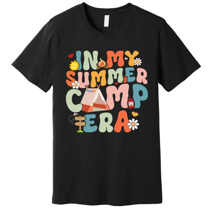 Retro Groovy In My Summer Camp Era Summer Camp Camping Funny Christmas In July Premium T-Shirt