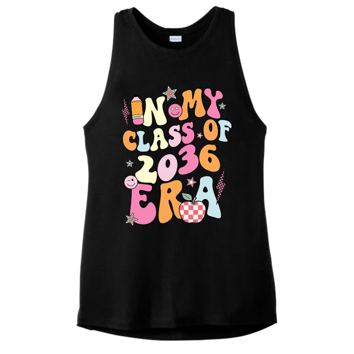 Retro Groovy In My Class Of 2036 Era Class Of 2036 Graduate Gift Ladies Tri-Blend Wicking Tank