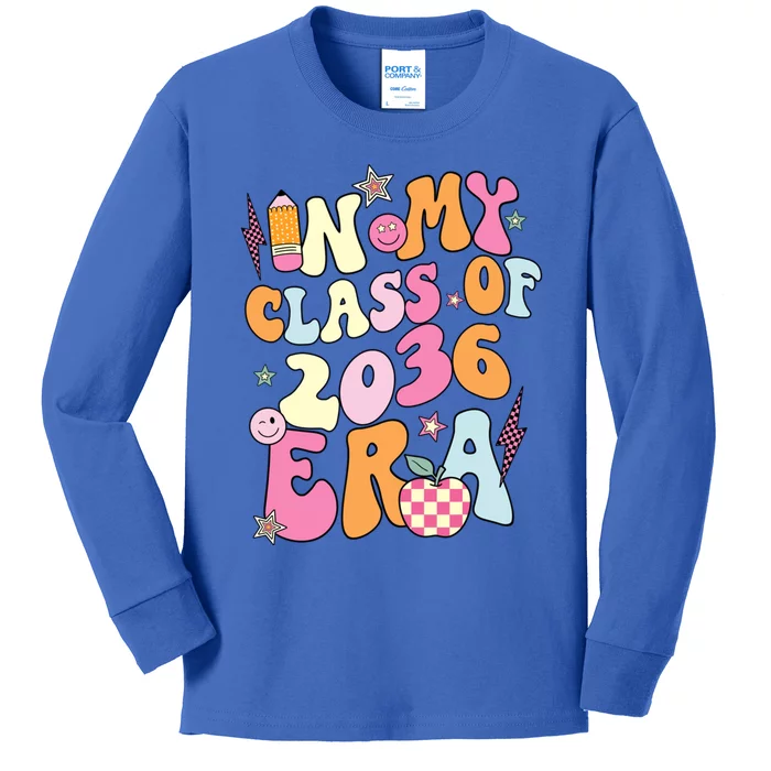 Retro Groovy In My Class Of 2036 Era Class Of 2036 Graduate Gift Kids Long Sleeve Shirt