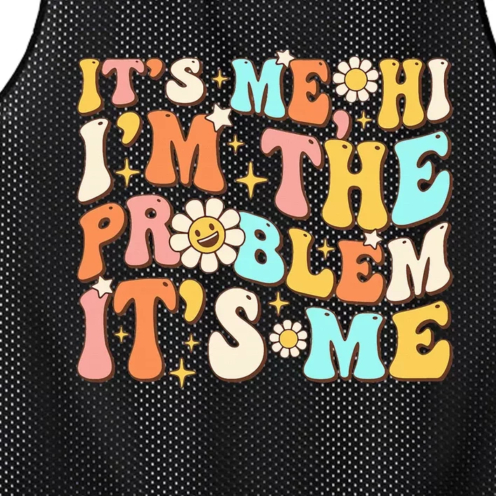 Retro Groovy I'm A Problem Sarcasm Humor Funny Cute Mesh Reversible Basketball Jersey Tank