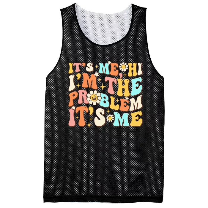 Retro Groovy I'm A Problem Sarcasm Humor Funny Cute Mesh Reversible Basketball Jersey Tank