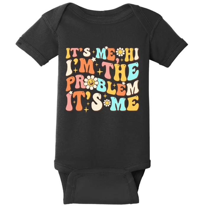 Retro Groovy I'm A Problem Sarcasm Humor Funny Cute Baby Bodysuit