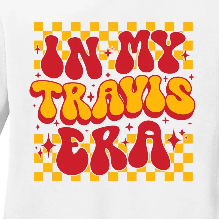 Retro Groovy In My Travis Era Ladies Long Sleeve Shirt