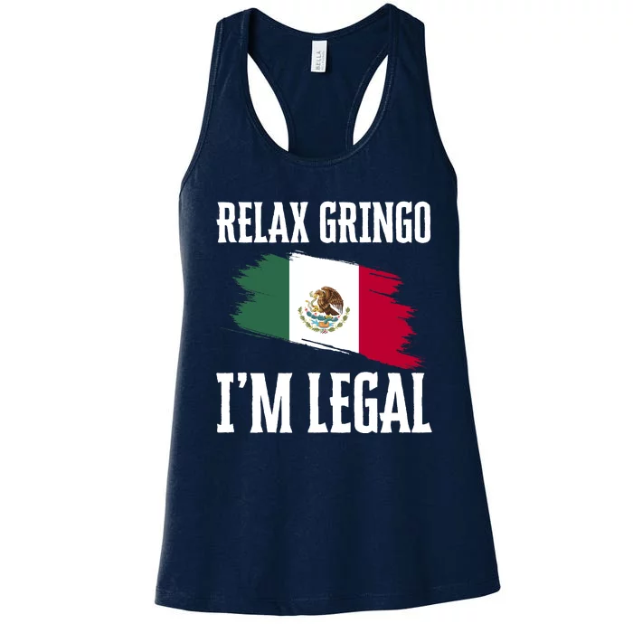 Relax Gringo Im Legal Funny Women's Racerback Tank