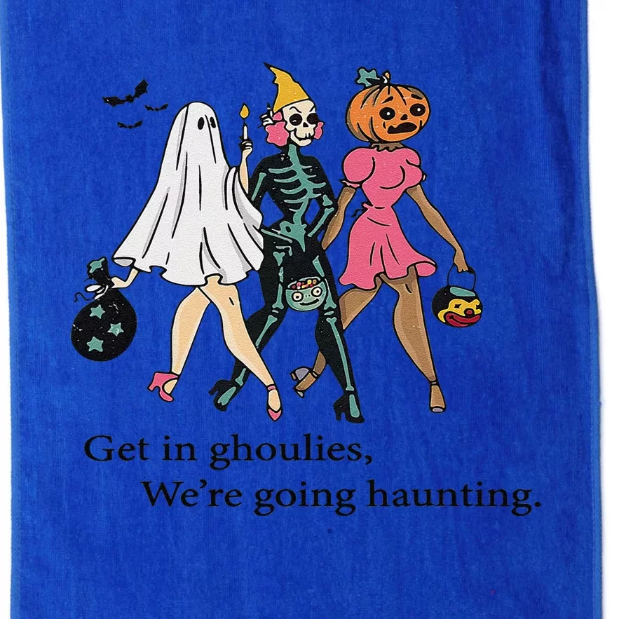 Retro Get In Ghoulies Were Going Haunting Halloween Vibes Platinum Collection Golf Towel