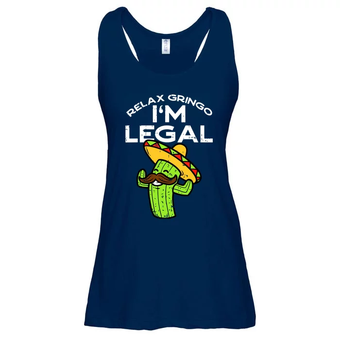 Relax Gringo Im Legal Funny Cinco De Mayo Mexican Immigrant Ladies Essential Flowy Tank