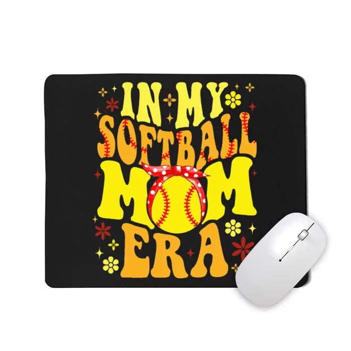 Retro Groovy In My Softball Mom Era Softball Mama Mom Life Mousepad