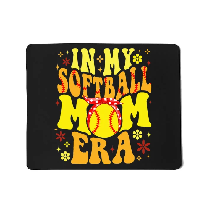 Retro Groovy In My Softball Mom Era Softball Mama Mom Life Mousepad