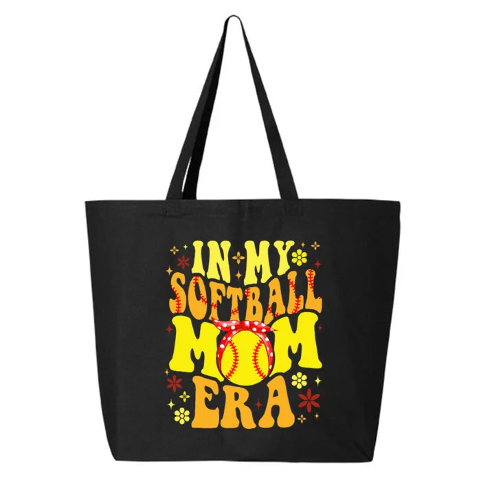 Retro Groovy In My Softball Mom Era Softball Mama Mom Life 25L Jumbo Tote