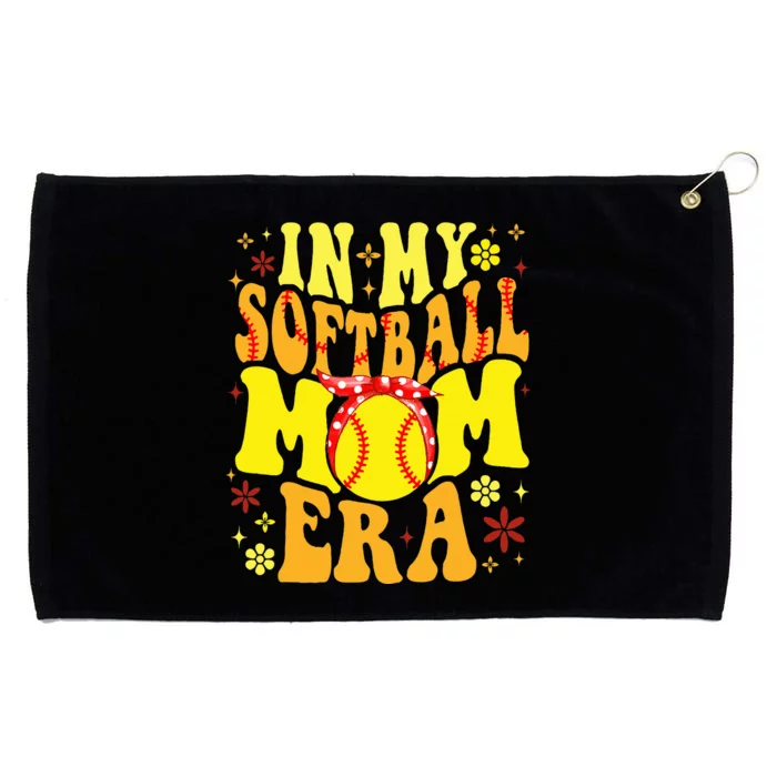 Retro Groovy In My Softball Mom Era Softball Mama Mom Life Grommeted Golf Towel